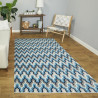 Tapis moderne bleu rectangle Heron