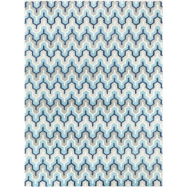 Tapis moderne bleu rectangle Heron