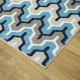 Tapis moderne bleu rectangle Heron