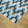 Tapis moderne bleu rectangle Heron
