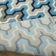 Tapis moderne bleu rectangle Heron