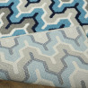 Tapis moderne bleu rectangle Heron