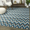 Tapis moderne bleu rectangle Heron