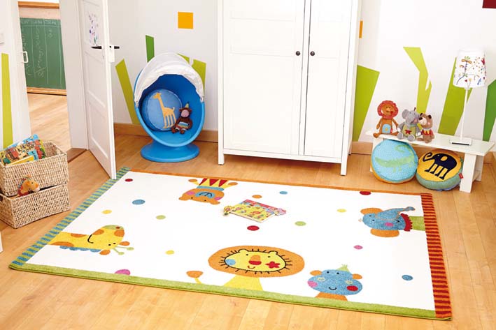 Tapis chambre enfant motif animaux forêt taupe 80x150cm-FOREST par SIGIKID