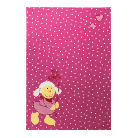 Tapis pour fille rose en polypropylène Schnuggi Sigikid