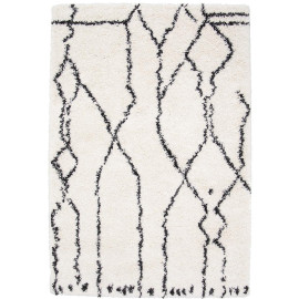 Tapis berbère shaggy ethnique blanc Kevin