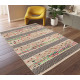 Tapis design ethnique gris coton plat Loma