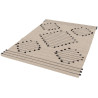 Tapis en laine plat avec franges design beige Lincoln