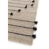 Tapis en laine plat avec franges design beige Lincoln