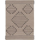 Tapis en laine plat avec franges design beige Lincoln