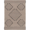 Tapis en laine plat avec franges design beige Lincoln