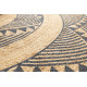 Tapis en jute rond ethnique moderne Libby