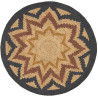 Tapis en jute rond ethnique moderne Ledger