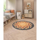 Tapis en jute rond ethnique moderne Ledger