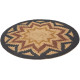 Tapis en jute rond ethnique moderne Ledger