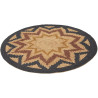 Tapis en jute rond ethnique moderne Ledger