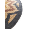 Tapis en jute rond ethnique moderne Ledger