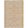Tapis en cuir et coton recyclé plat berbère ethnique Laurel