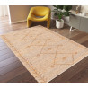 Tapis en cuir et coton recyclé plat berbère ethnique Laurel