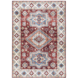 Tapis vintage rouge rayé Lambert