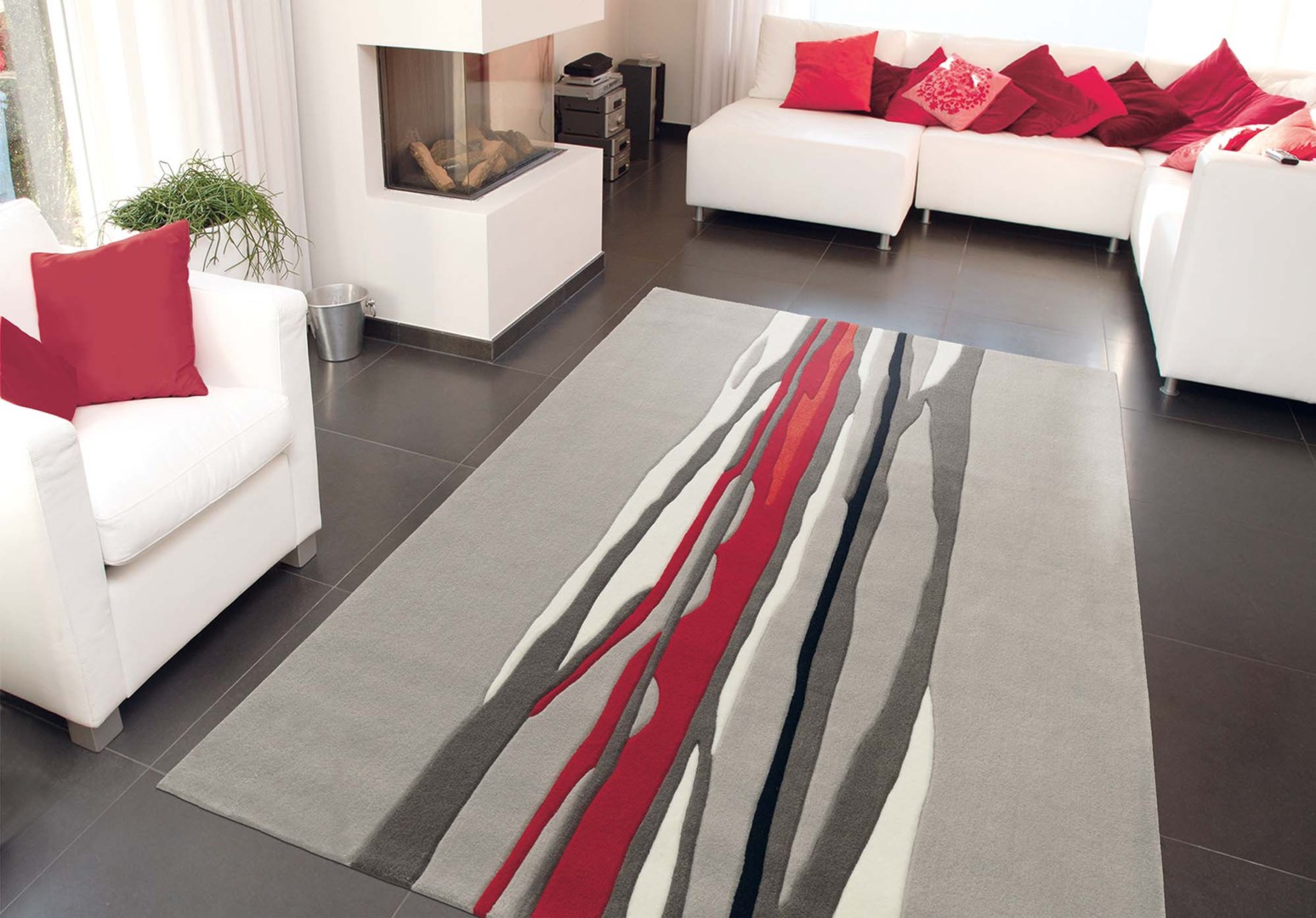 Tapis Gris Red Trace Par Arte Espina