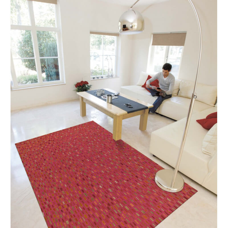 Tapis rouge en cuir pour salon pioneer arte espina Image de tapis pour salon