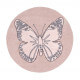 Tapis rond pour chambre de fille rose réversible Butterfly Lorena Canals