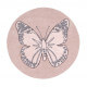 Tapis rond pour chambre de fille rose réversible Butterfly Lorena Canals