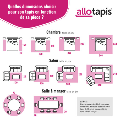 Tapis de cuisine plat lavable en machine uni Dundee