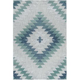 Tapis bleu extérieur et intérieur kilim Taro