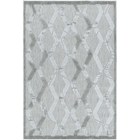 Tapis moderne gris intérieur et extérieur Mara