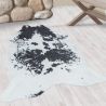 Tapis lavable en machine noir imitation peau de bête Malu