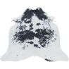Tapis lavable en machine noir imitation peau de bête Malu