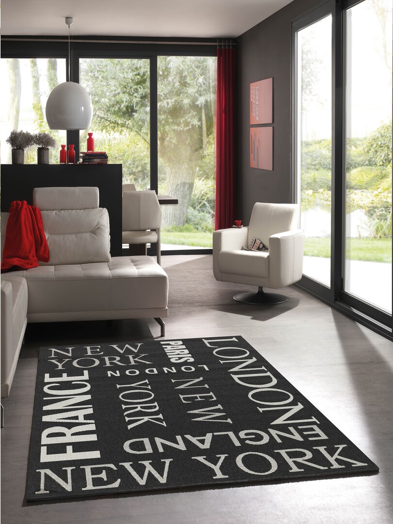  Tapis  design  pour int rieur ou terrasse noir Prime