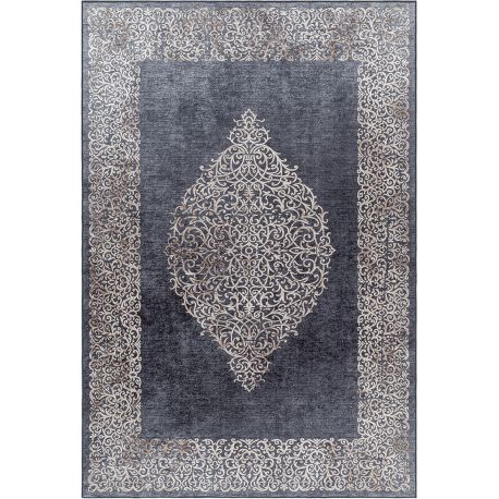 Tapis lavable en machine style orient noir Antique