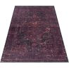 Tapis vintage rayé lavable en machine rouge Casa