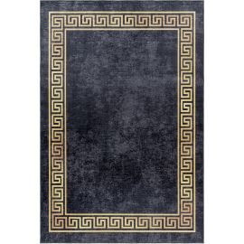 Tapis baroque noir lavable en machine Valencia