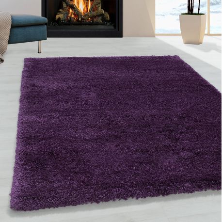 KARAT Tapis De Lit Barcelone Shaggy - Tour De Lit Moelleux 67 X 160 Cm Berry, Antidérapant
