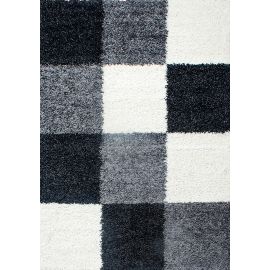 Tapis shaggy taupe moderne tapis design en polypropylène VASCO