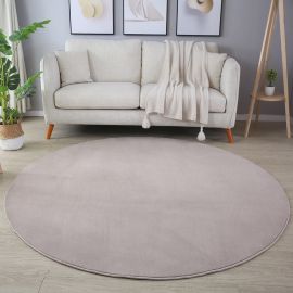 Tapis en microfibre doux uni antidérapant rond Dave