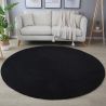 Tapis en microfibre doux uni antidérapant rond Dave