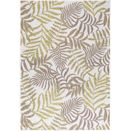 Tapis plat floral intérieur et extérieur beige Greta