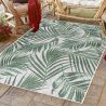 Tapis vert plat floral intérieur et extérieur Assya