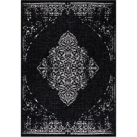 Tapis vintage noir plat intérieur et extérieur Marocco