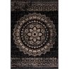 Tapis noir vintage plat intérieur et extérieur Rosace