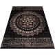 Tapis noir vintage plat intérieur et extérieur Rosace