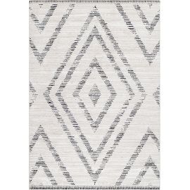 Tapis ethnique crème à courtes mèches berbère Bo