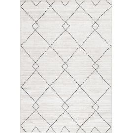 Tapis crème berbère rectangle ethnique Bahati