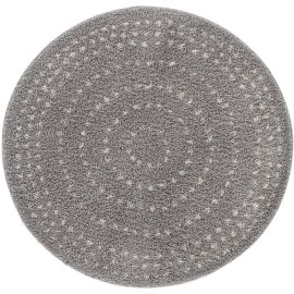 Tapis rond gris shaggy design Diamond