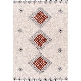 Tapis berbère ethnique shaggy beige Soan